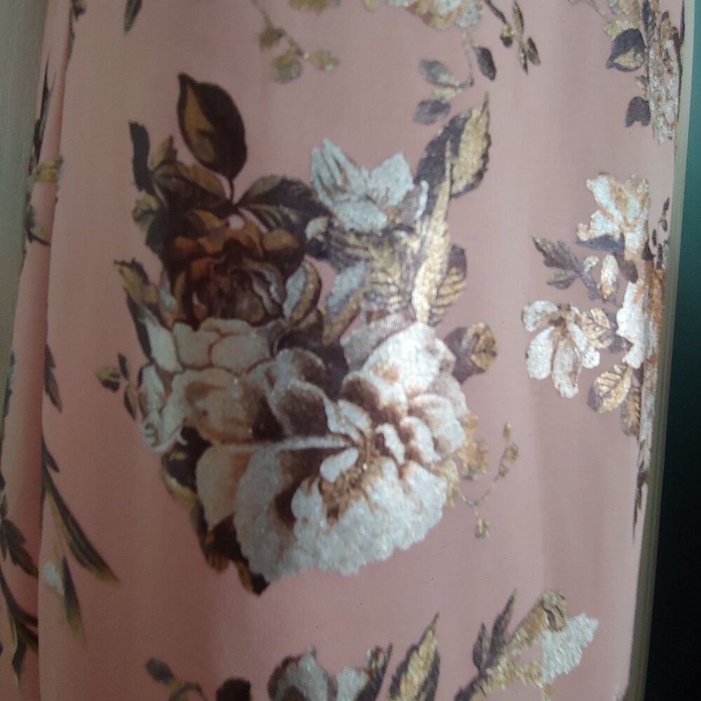 J. For Justify Pink Metallic Floral Sleeveless Summer Dress XL - Picture 6 of 13